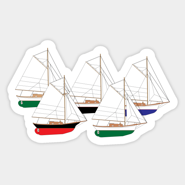 Friendship Sloop Sailboat Sticker by CHBB